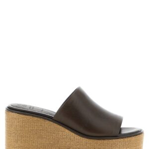 Brown Calfskin Wedge Sandals | Jag Couture London – New York