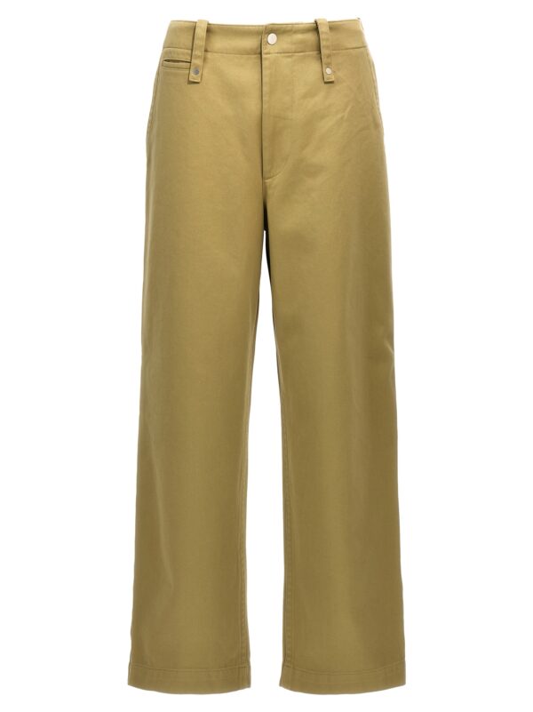 Beige Cotton Casual Pants