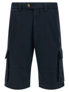 Blue Cotton Bermuda Shorts