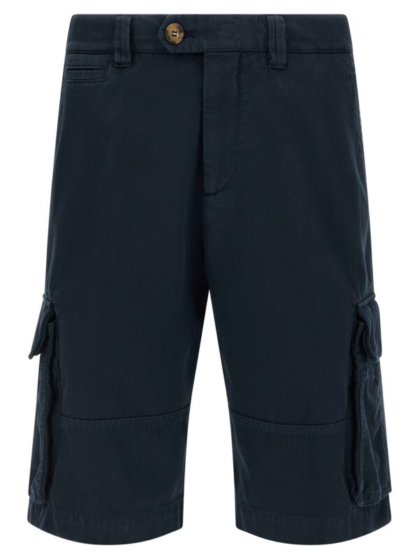 Blue Cotton Bermuda Shorts