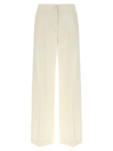 White Wool Casual Pants