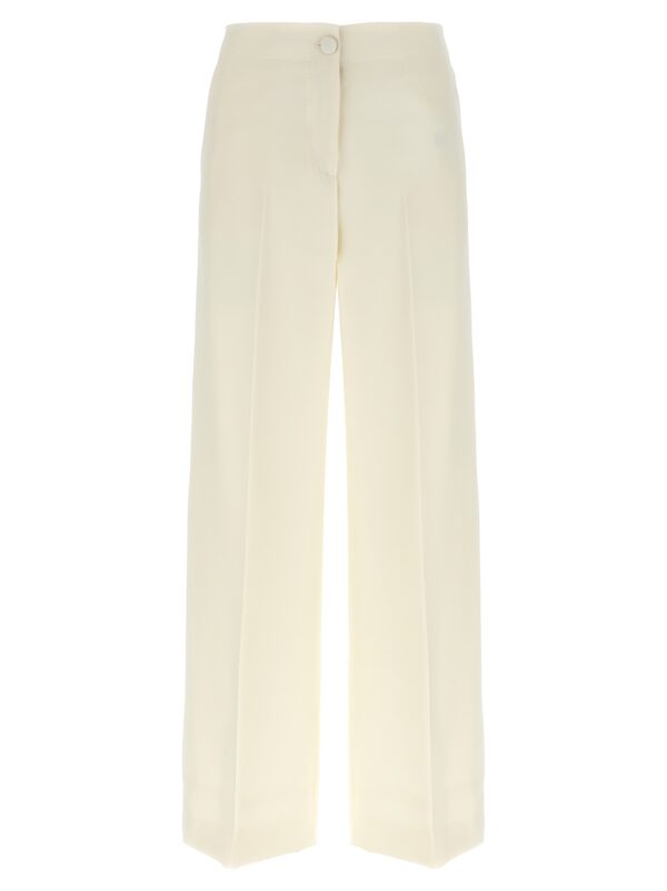 White Wool Casual Pants