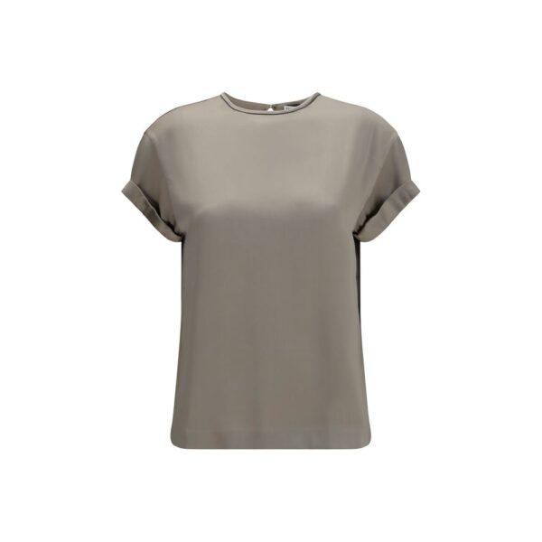 Beige Elastane Blouse