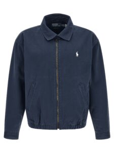 Blue Cotton Full-Length Jacket