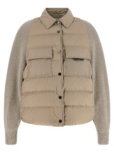 Beige Polyester Shell Jacket