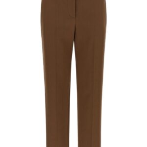 Brown Cotton Cropped Pants | Jag Couture London – New York