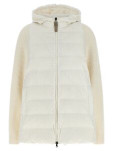 White Polyester Full-Length Jacket