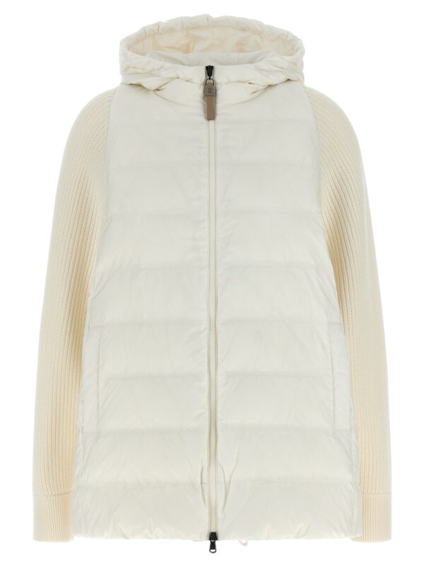 White Polyester Full-Length Jacket