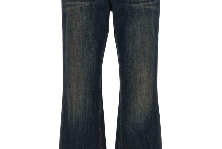 Blue Cotton Flared Jeans | Jag Couture London – New York