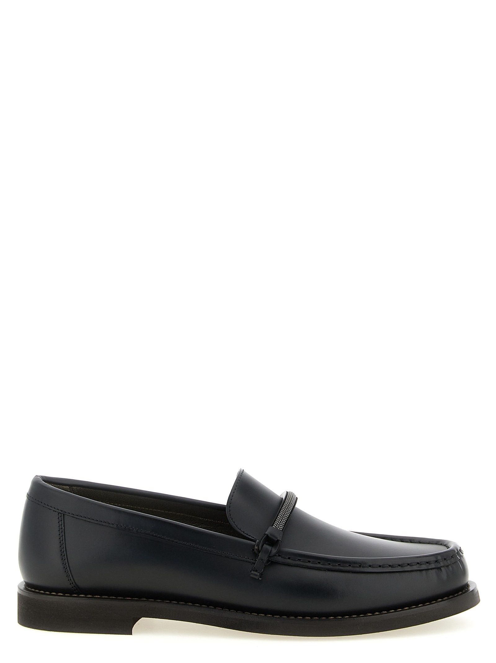 Black Calfskin Slip On Loafers