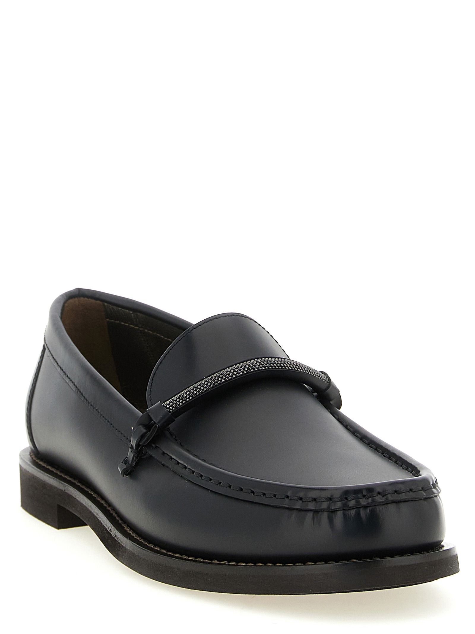 Black Calfskin Slip On Loafers