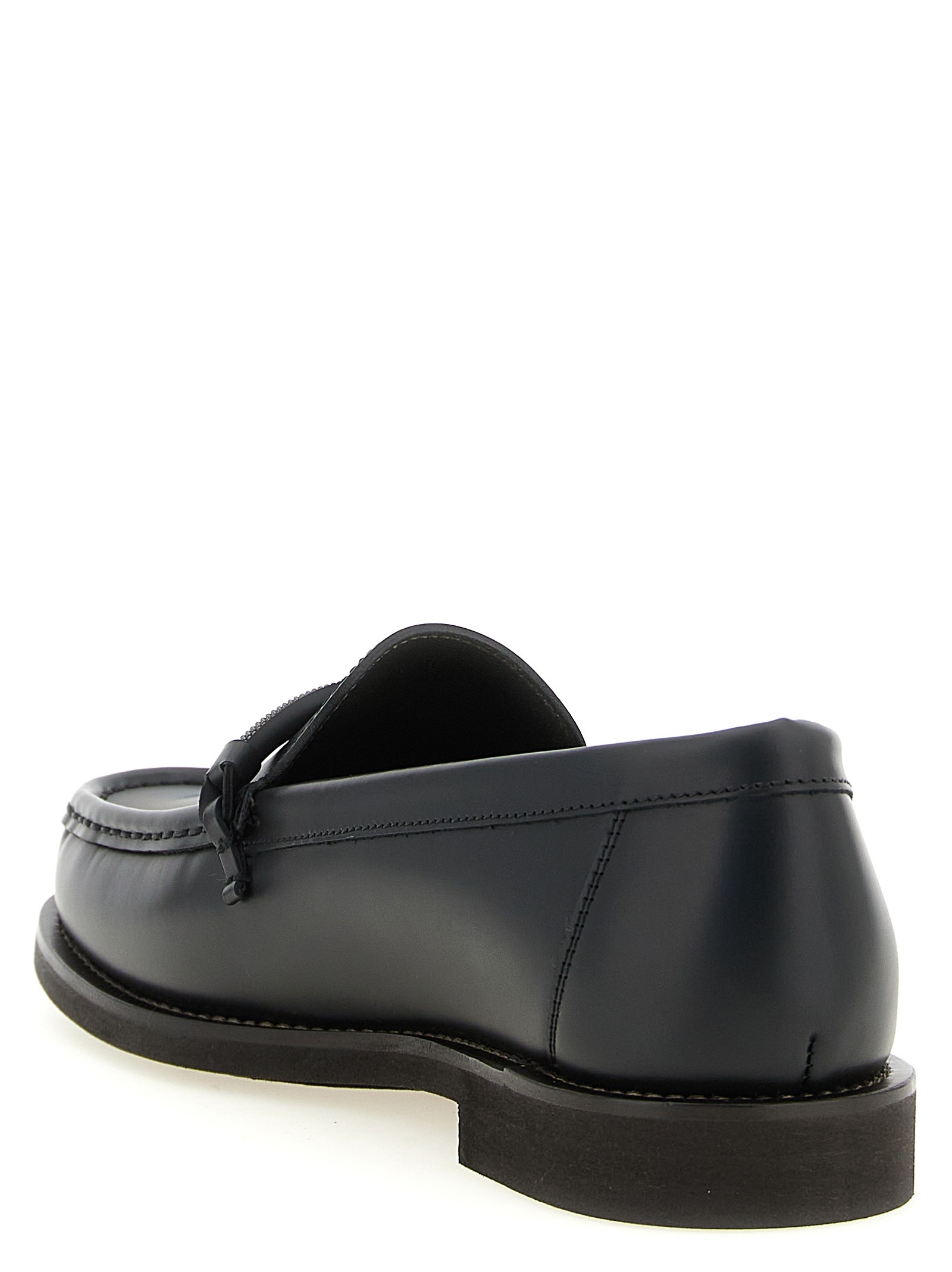 Black Calfskin Slip On Loafers