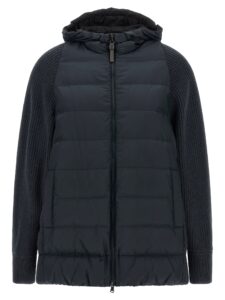 Blue Polyester Full-Length Jacket