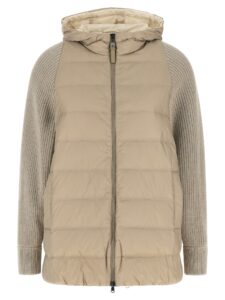 Beige Polyester Full-Length Jacket