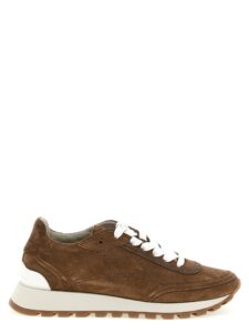 Brown Calfskin Low Top Sneakers