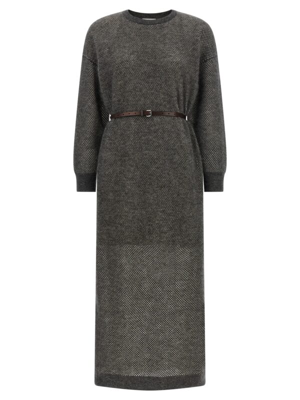 Gray Wool Midi Dress