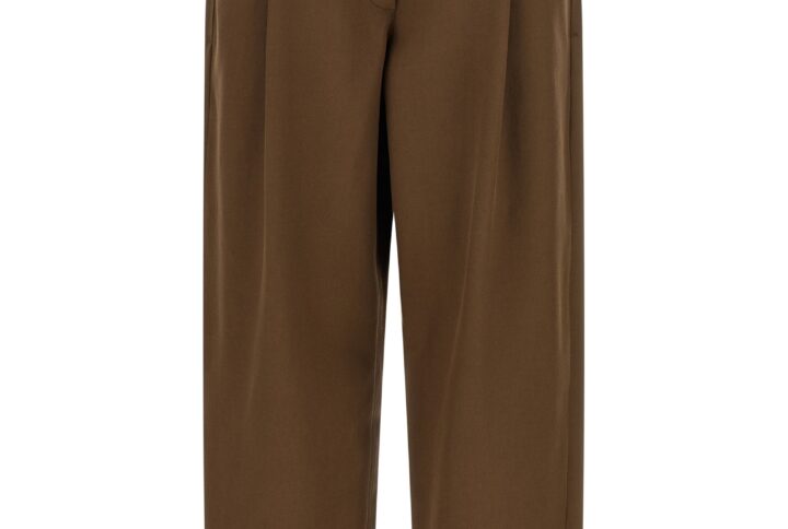 Brown Cotton Casual Pants | Jag Couture London – New York