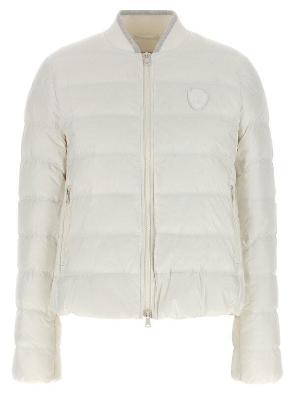 White Polyester Full-Length Jacket
