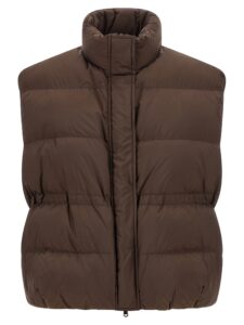 Brown Polyester Sleeveless Jacket