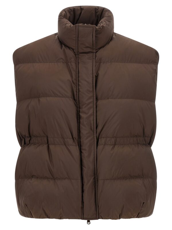 Brown Polyester Sleeveless Jacket