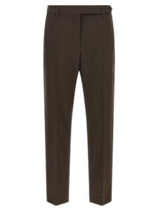 Brown Virgin Wool Dress Pants