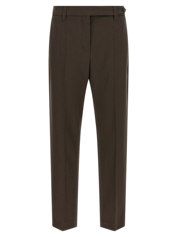 Brown Virgin Wool Dress Pants