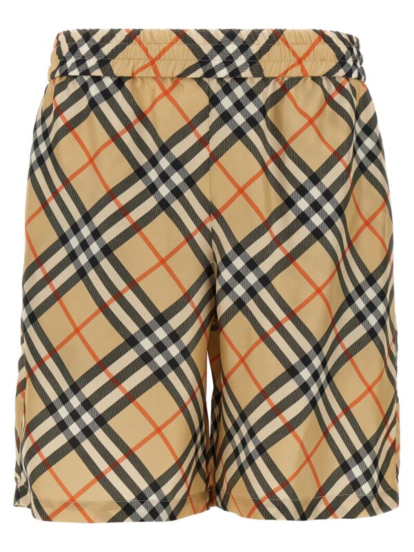 Beige Satin Bermuda Shorts