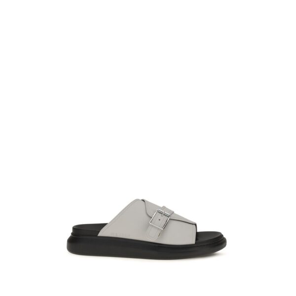 Gray Calf Leather Bos Taurus Platform Sandals