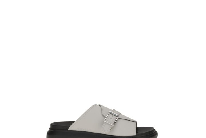 Gray Calf Leather Bos Taurus Platform Sandals | Jag Couture London – New York