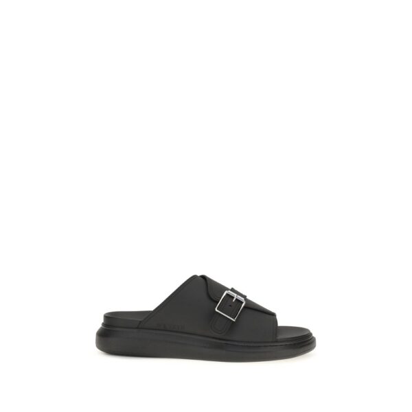 Black Calf Leather Bos Taurus Platform Sandals