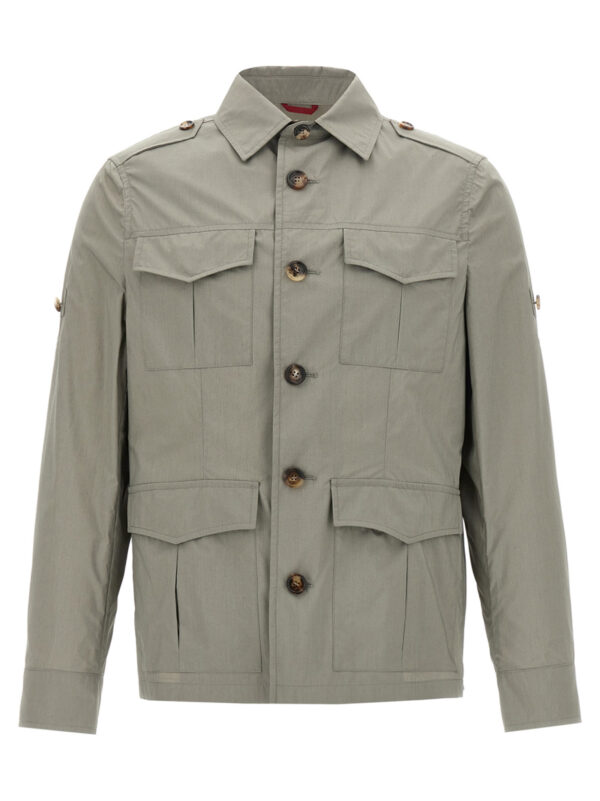 Bicolor Cotton Shell Jacket