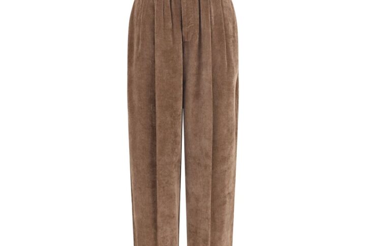 Brown Viscose Casual Pants | Jag Couture London – New York