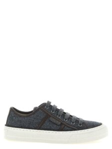 Gray Virgin Wool Low Top Sneakers