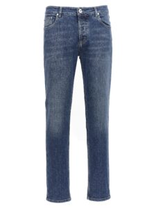 Blue Cotton Slim Fit Jeans