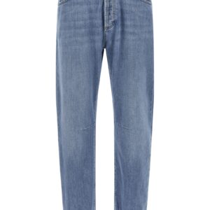 Blue Cotton Straight-Leg Jeans | Jag Couture London – New York