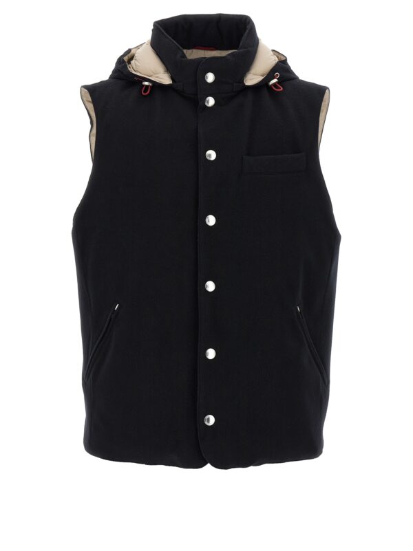 Black Wool Sleeveless Jacket