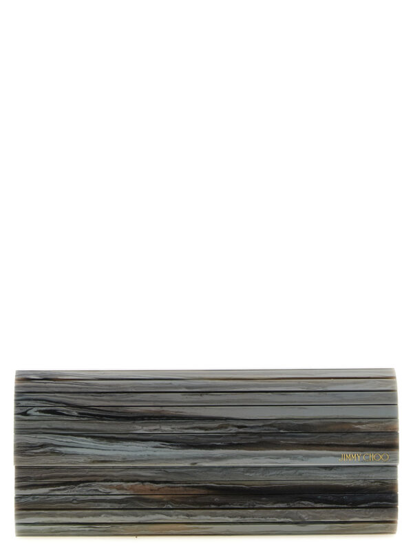 Gray Polyester Clutch Bag