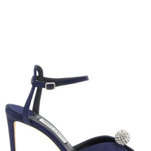 Blue Tencel Stiletto Heel Sandals | Jag Couture London – New York