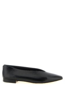 Black Leather Ballet Flats