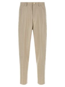 Brown Cotton Casual Pants