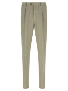 Bicolor Linen Casual Pants