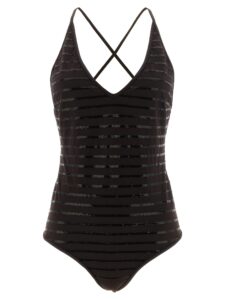 Brown Polyamide One-Piece Swimsuit