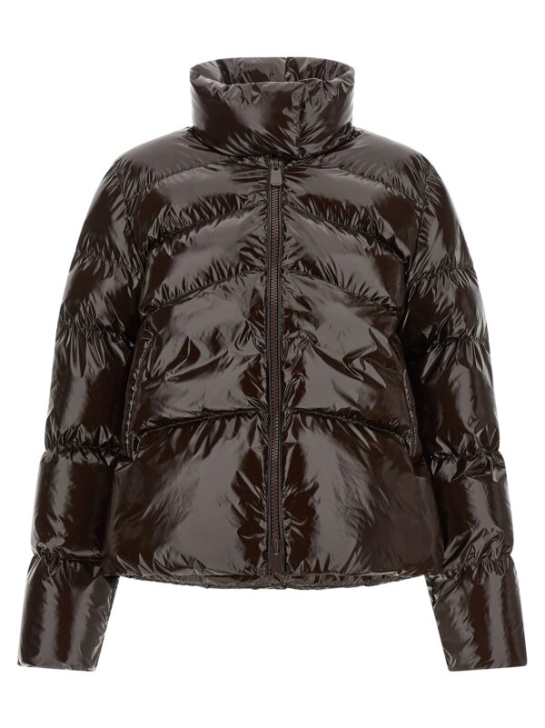 Brown Polyamide Full-Length Jacket