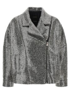 Silver Polyester Bomber