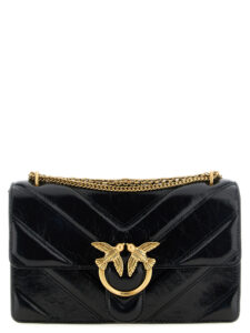 Black Calfskin Shoulder Bag