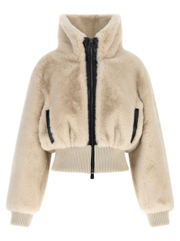 Beige Polyester Full-Length Jacket