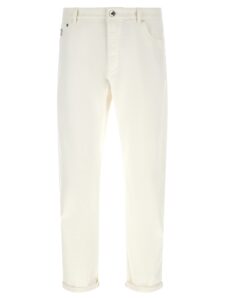 White Cotton Cropped Jeans