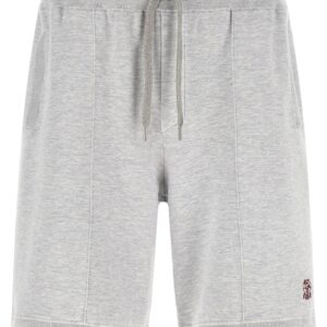 Gray Silk Bermuda Shorts
