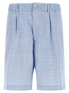 Blue Linen Bermuda Shorts