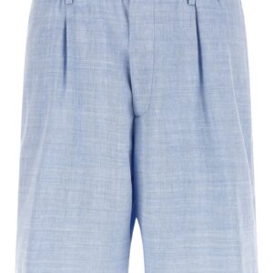 Blue Linen Bermuda Shorts